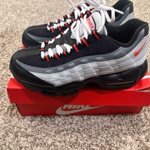 Nike Air Max 95 Black, White, and Red Sneakers